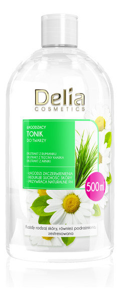 Delia Cosmetics Łagodzący Tonik do twarzy z extraktem z rumianku 500ml