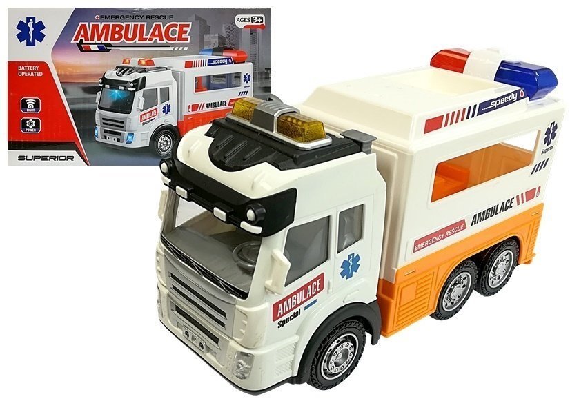producent niezdefiniowany Ambulans Autko na Baterie Światło Dźwięki 5392