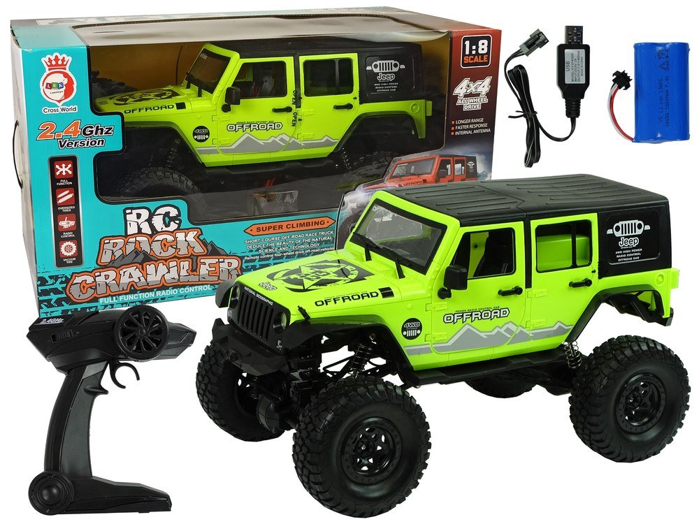 LEANToys Auto Terenowe Rock Crawler 2.4 GHz Zielone Amortyzatory 4x4 7751