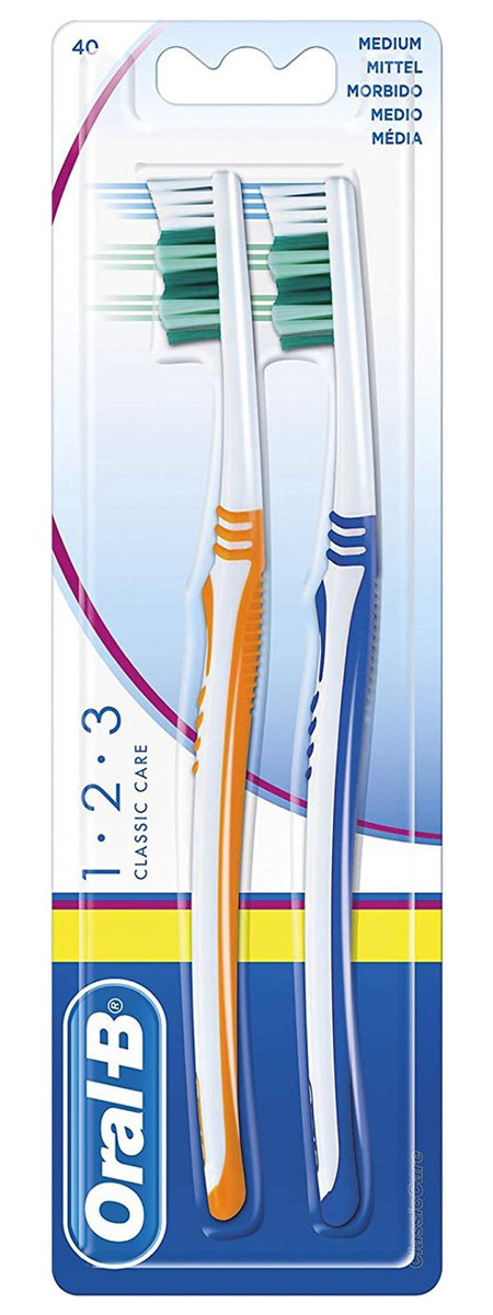 Oral-B Oral-B 1-2-3 Classic Medium szczoteczka do zębów 2 szt unisex
