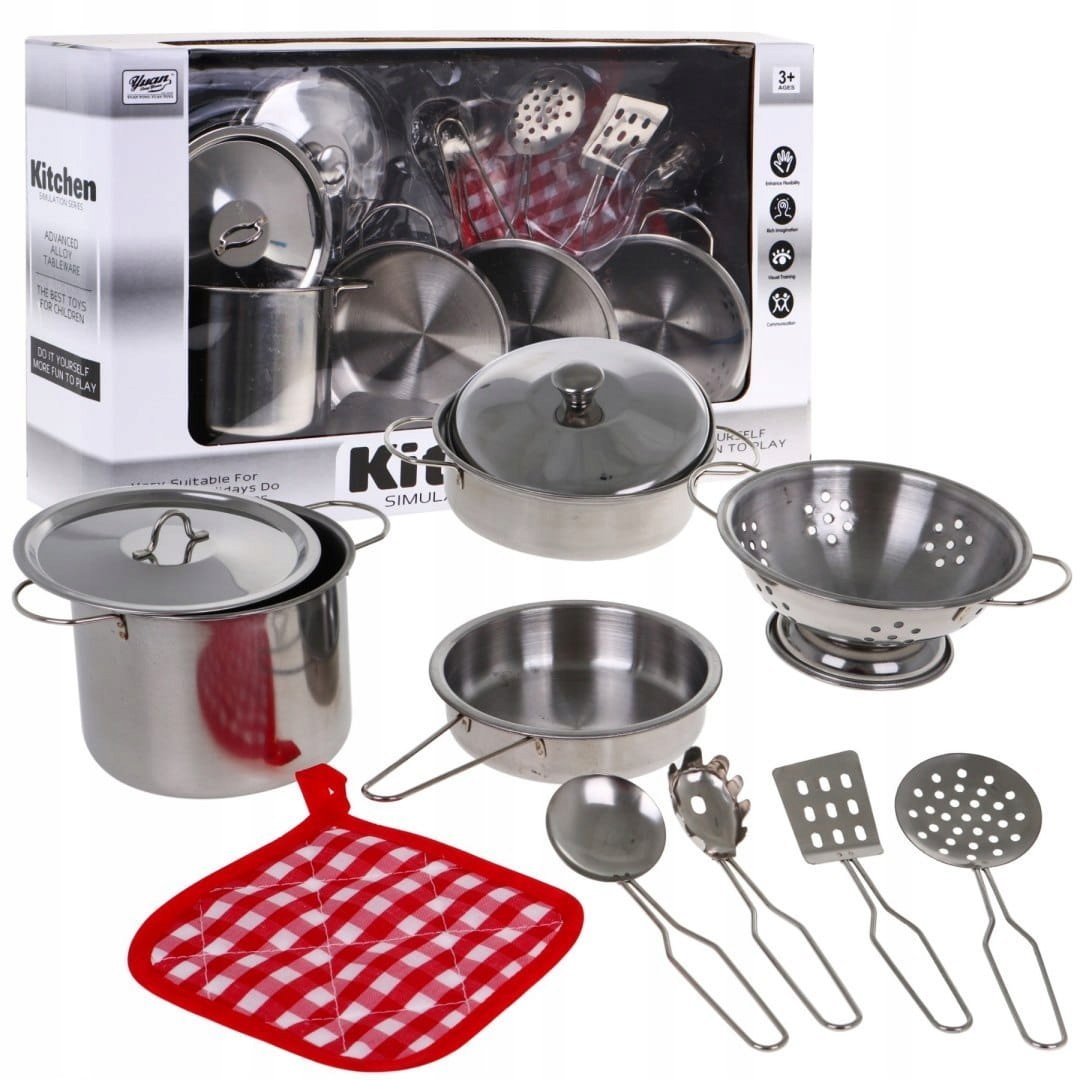 Akcesoria Kuchenne metalowe garnki + akcesoria