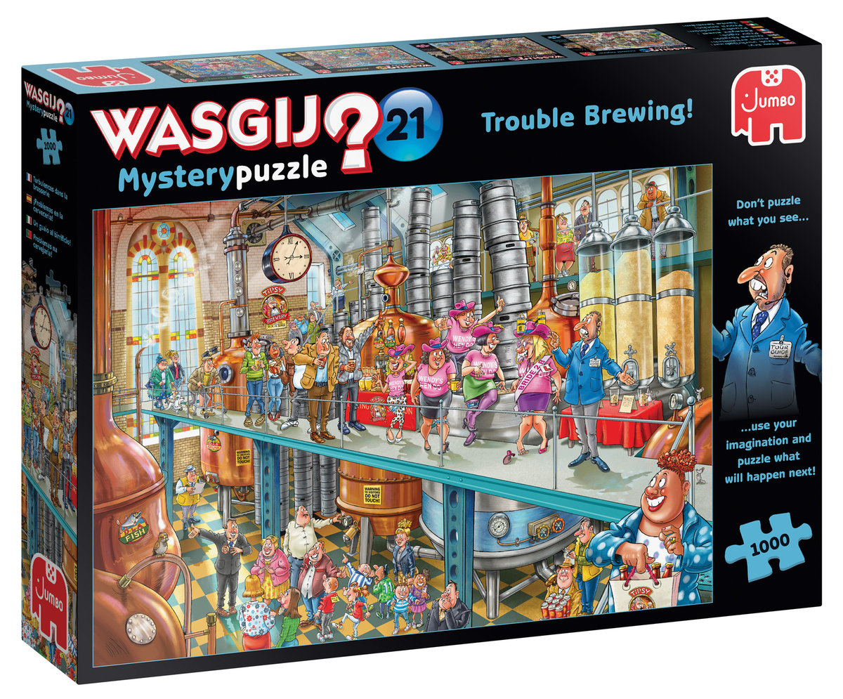 Jumbo Wasgij Mystery 21, Trouble Brewing, puzzle dla dorosłych, 1000 sztuk 25006