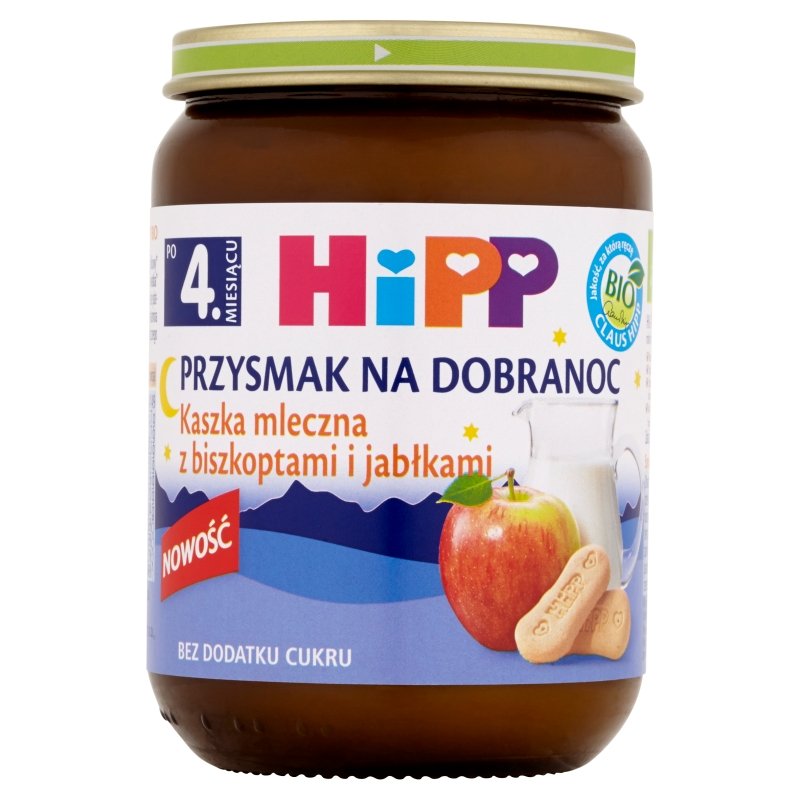 Hipp PRZYSMAK NA DOBRANOC KASZKA MLECZNA Z BISZKOPTAMI I JABŁKAMI HIPP BIO 190 G 25889577