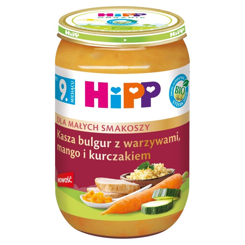 Hipp Dla Małych Smakoszy Kasza bulgur z warzywami mango i kurczakiem po 9. miesiącu 220 g Bio