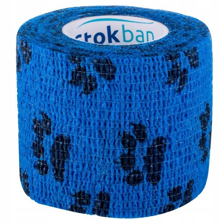 STOKBAN StokBan 5 x 450cm-łapki na niebieskim Bandaż elastyczny samoprzylepny STOKBAN 5019