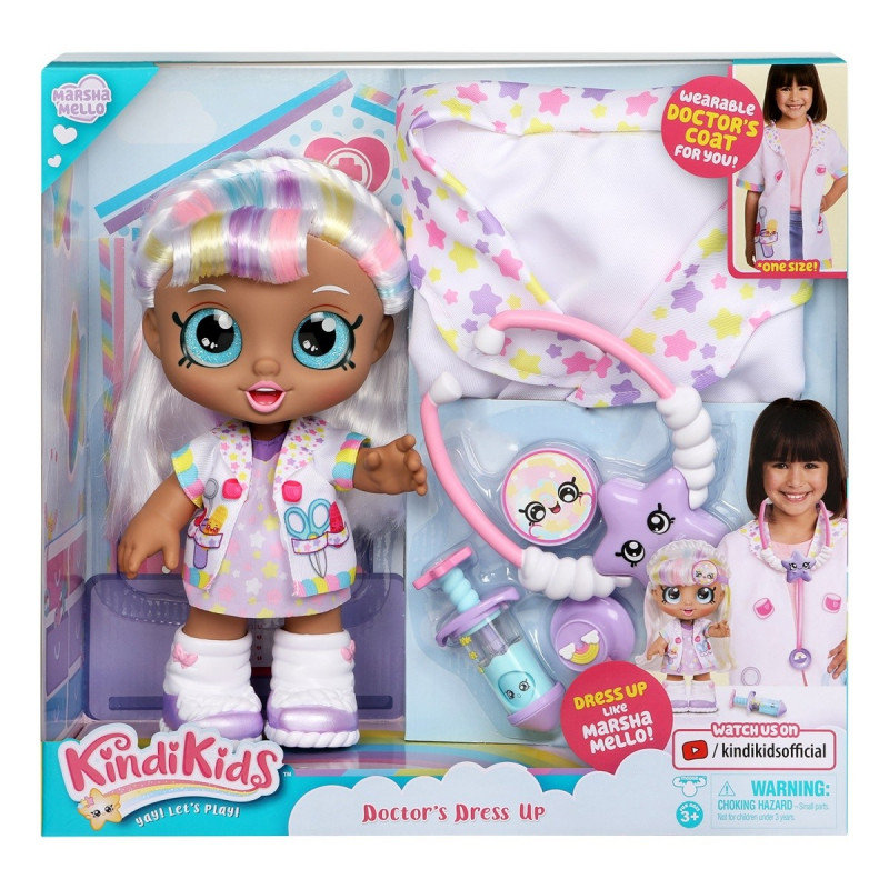 Tm Toys Kindi Kids lalka lekarz Marsha Mello z wyposażeniem dla dzieci