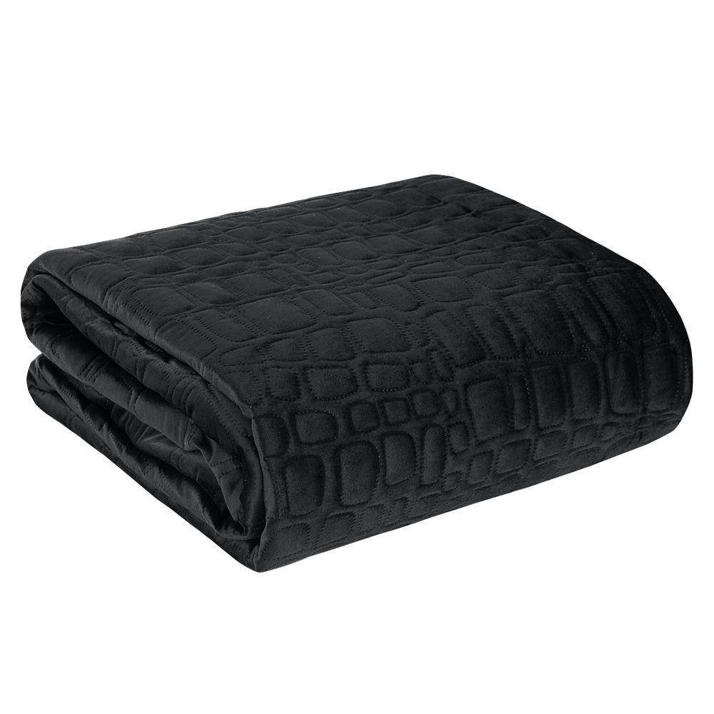 Eurofirany Euro Firany Narzuta 220 x 240 Velvet Salvia7 Czarny 1217199
