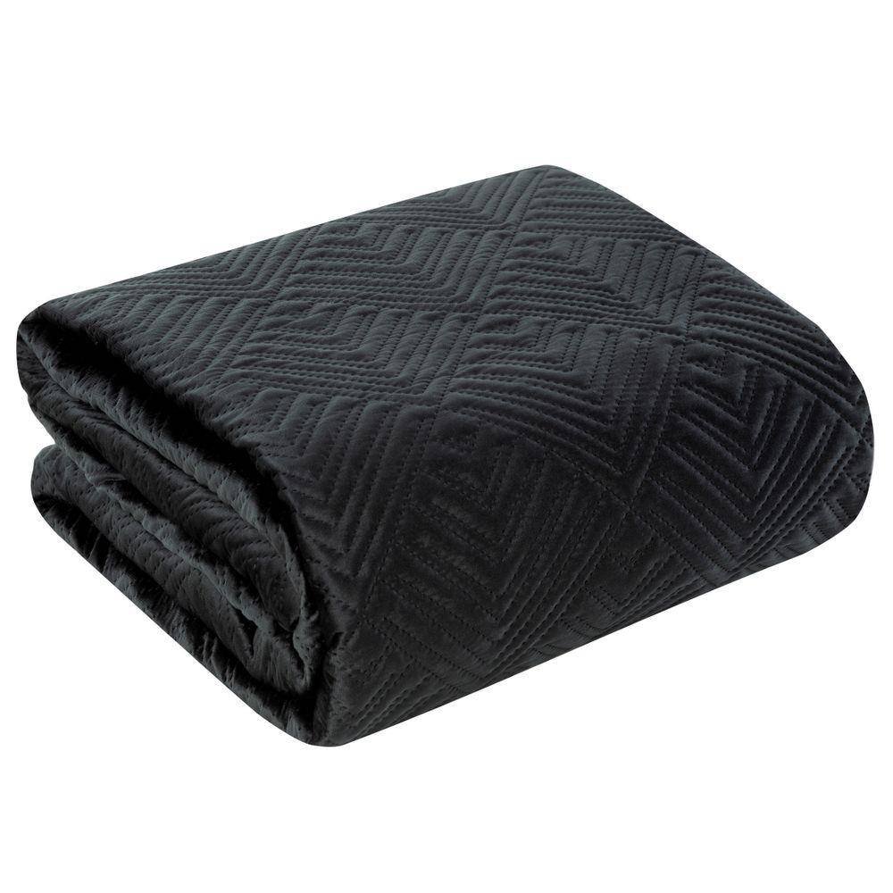 Eurofirany Euro Firany Narzuta 220 x 240 Velvet Victoria2A Czarny 1217209