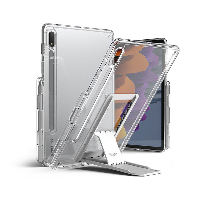 Samsung Ringke Ringke Fusion Combo Outstanding sztywne etui z żelową ramką do Galaxy Tab S7 11'' + samoprzylepna podstawka przezroczysty (FC475R39)