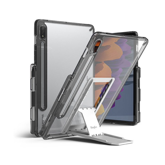 Samsung Ringke Ringke Fusion Combo Outstanding sztywne etui z żelową ramką do Galaxy Tab S7 11'' + samoprzylepna podstawka szary (FC475R40)