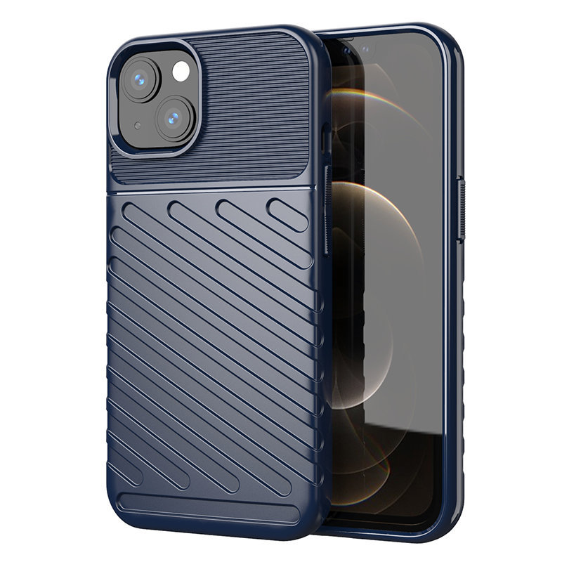 Hurtel Thunder Case elastyczne pancerne etui pokrowiec iPhone 13 mini niebieski