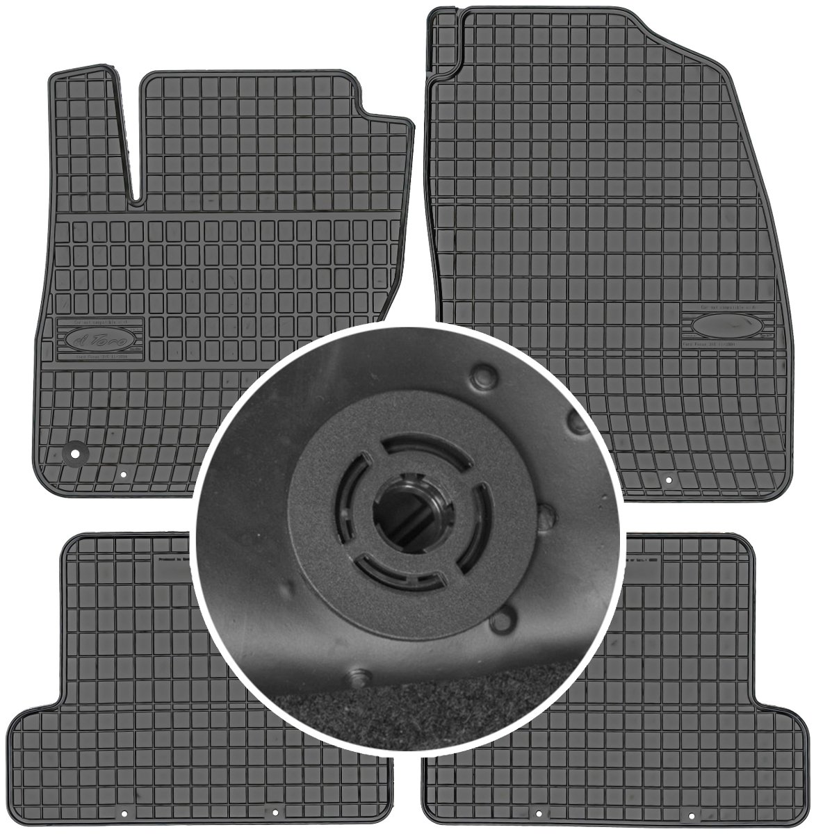 Ford Focus III Hatchback / Sedan / Kombi od 2011-2018r. Dywaniki gumowe FROGUM 0308 + mocowania MAX-DYWANIK