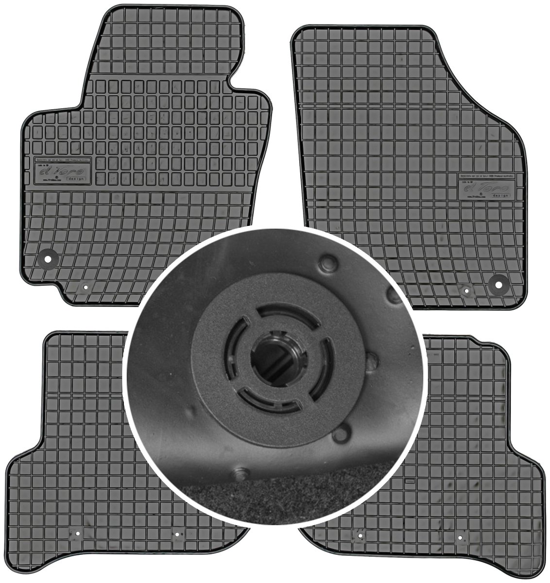 Volkswagen Golf V PLUS Hatchback od 2005-2014r. Dywaniki gumowe FROGUM 0403 + mocowania MAX-DYWANIK