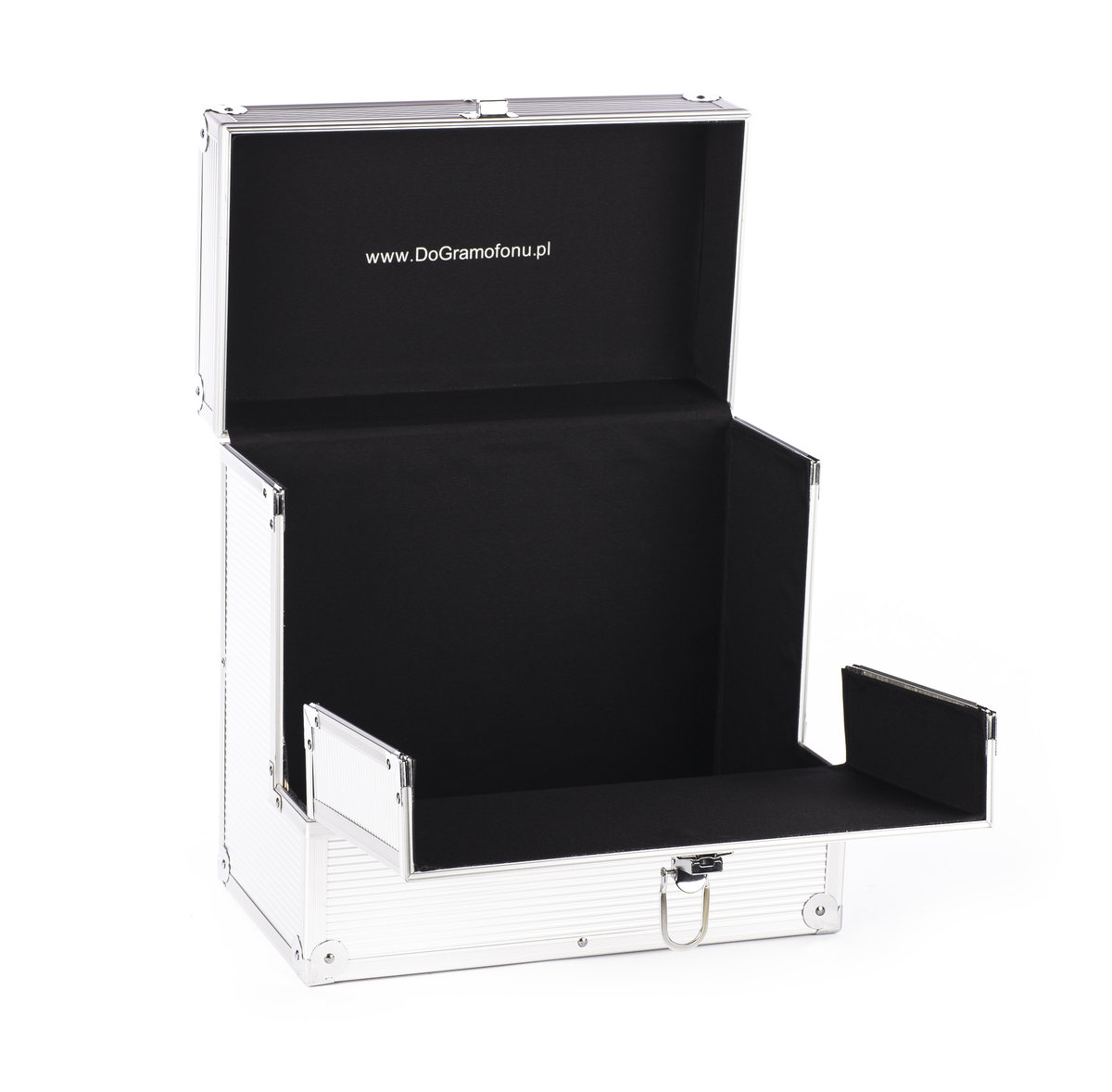 Srebrna walizka na płyty winylowe 12 cali LP CASE