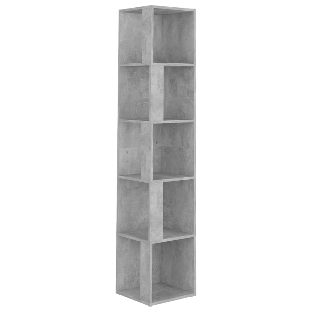 vidaXL Szafka narożna, szarość betonu, 33x33x164,5 cm, płyta wiórowa