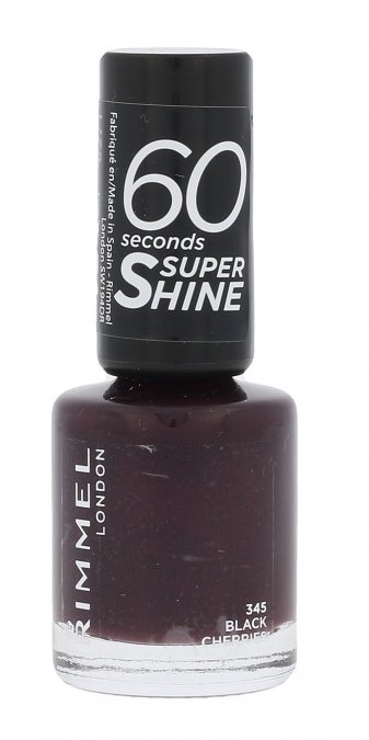 Rimmel London London 60 Seconds Super Shine lakier do paznokci 8 ml dla kobiet 345 Black Cherries