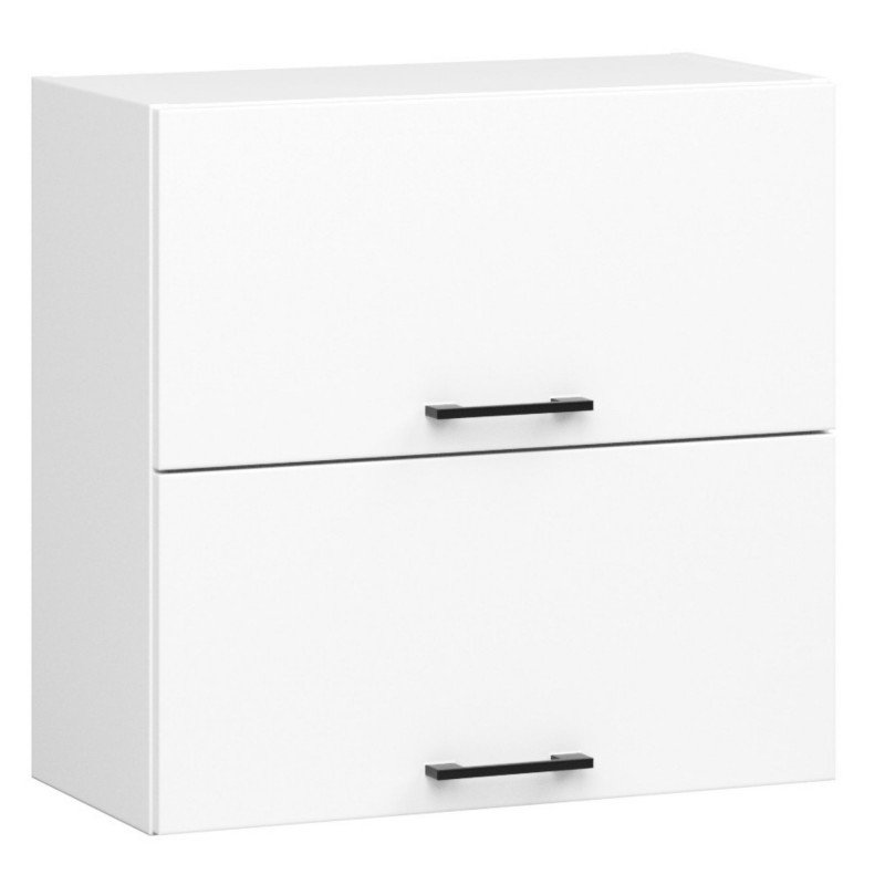 Szafka kuchenna podwójna AKORD W60 system OLIWIA Biała 60 cm drzwi, uchylne - 2 drzwi, fronty kolor Biały, mat, 2 półki - 60x30x58 cm