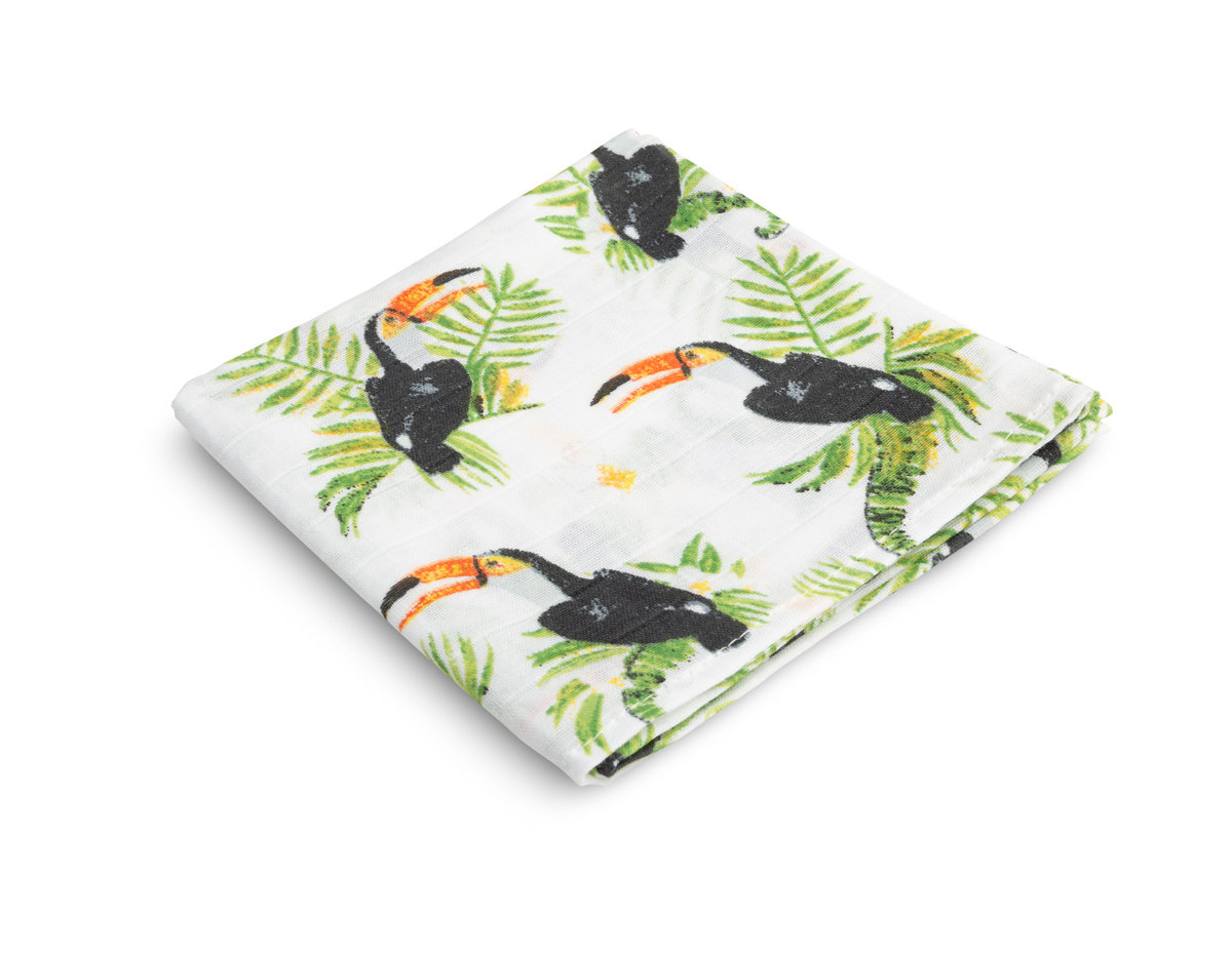 Sensillo pielucha muślinowa tukany 70 x 80