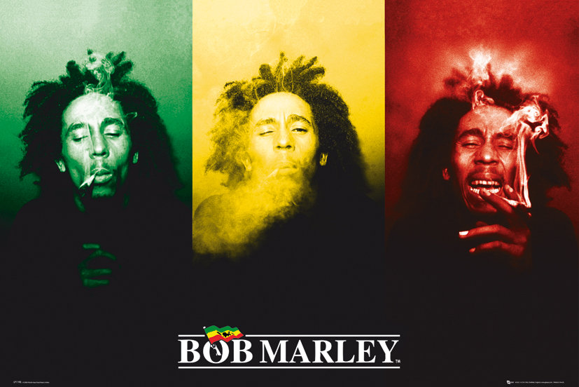Plakat, Bob Marley Rasta Flaga, 91,5x61 cm