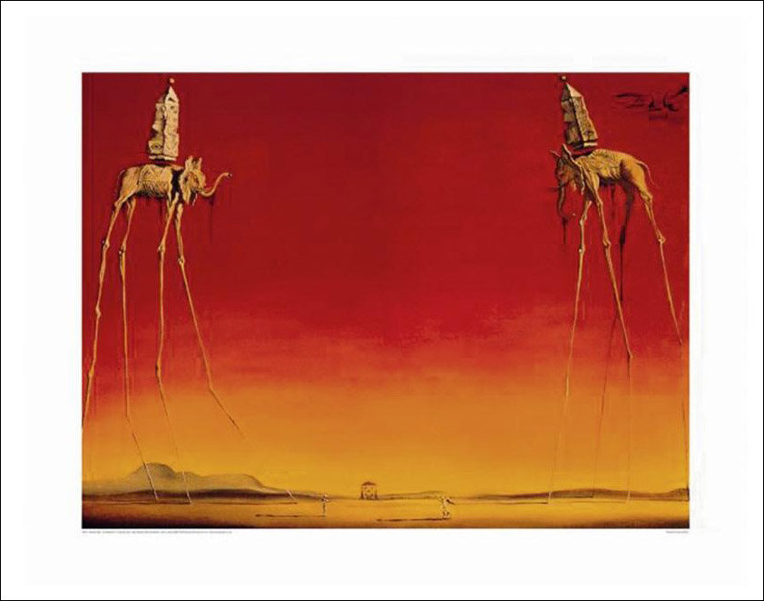 Close, Plakat, CLOSE, Salvador Dali - Słonie, premium 80x60 cm