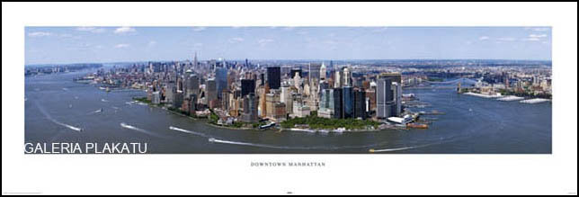 Plakat, Nowy Jork - Manhattan z lotu Ptaka, 158x53 cm