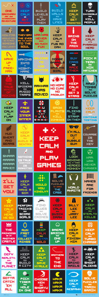 Plakat, Keep Calm and Play Games, 53x158 cm