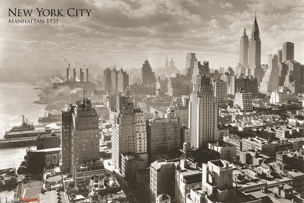 Plakat, Nowy Jork 1931 Manhattan East River, 91,5x61 cm