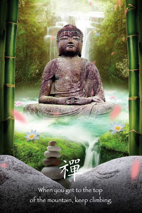 Plakat, Zen Stones Budda, motywacyjny 61x91,5 cm