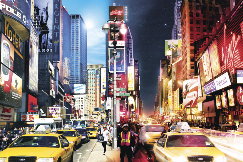 Plakat, Nowy Jork - Times Square w dzień i w nocy, 91,5x61 cm