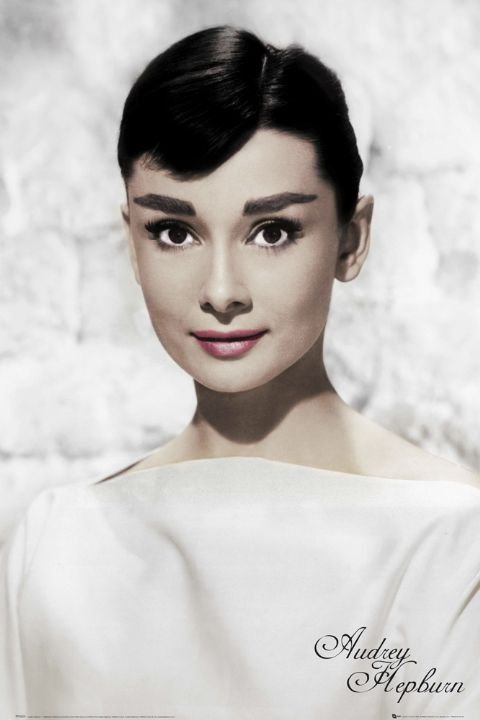Plakat, Audrey Hepburn w Bieli, 61x91,5 cm