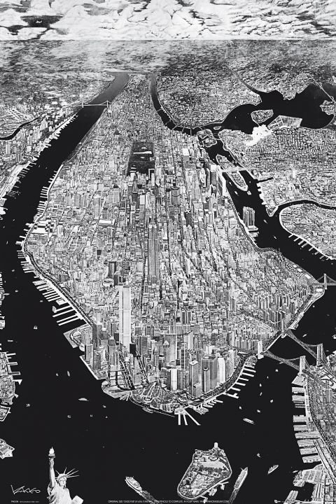 Plakat, Nowy Jork Manhattan Krikko, 61x91,5 cm