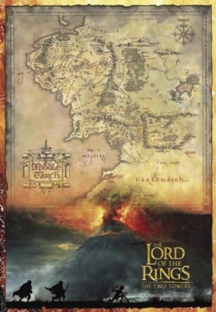 Close, Plakat, CLOSE, Władca Pierścieni Mapa Śródziemia, 68x98 cm