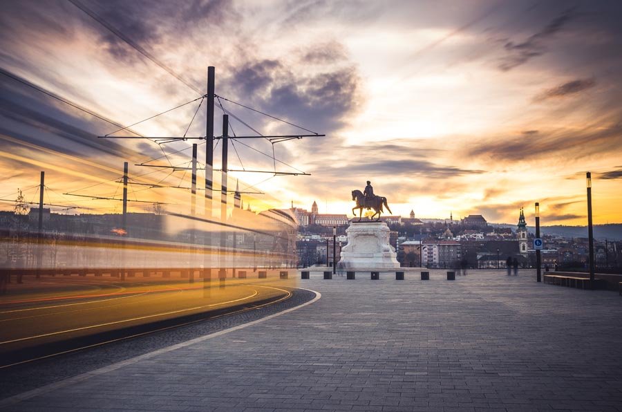Plakat, Budapeszt Zachód Słońca, 40x30 cm