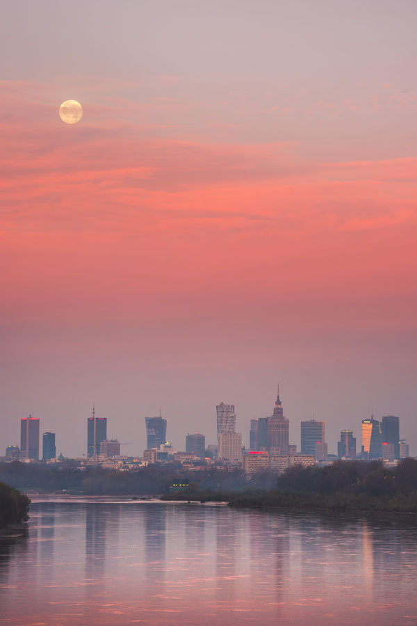 Plakat, Warszawa Zachodzący księżyc, 50x70 cm
