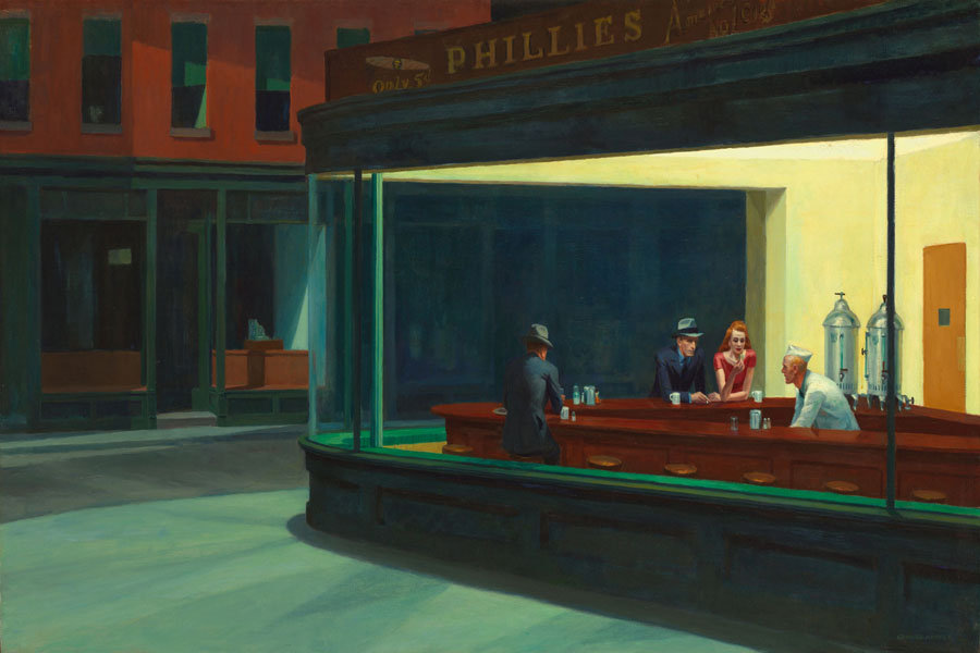Plakat, Nighthawks - Edward Hopper, 100x70 cm