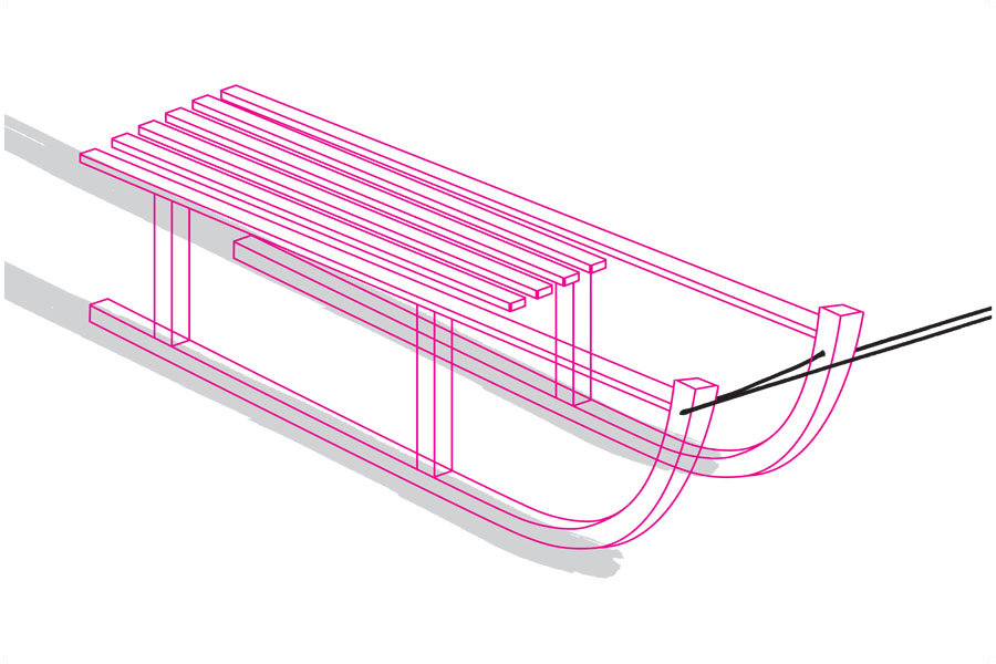 Plakat, Sanki, 70x50 cm