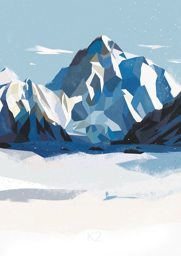 Plakat, Góry K2, 40x50 cm