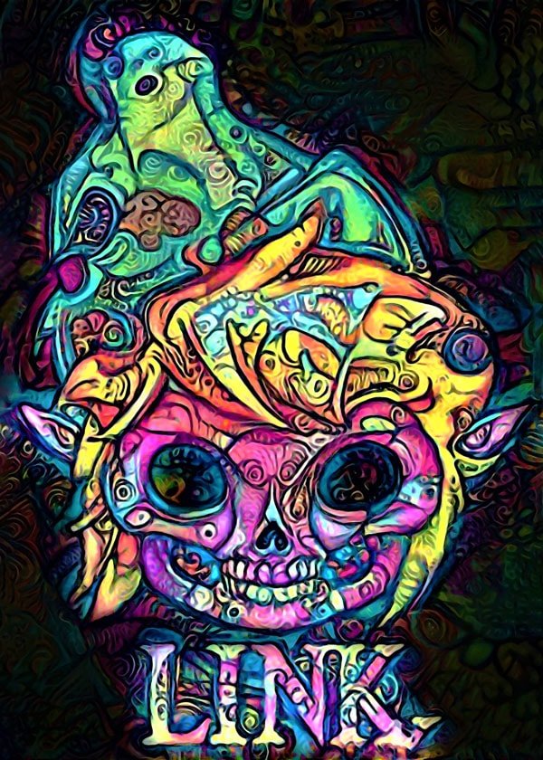 Plakat, PsychoSkulls, Link, Legend of Zelda Nintendo, 50x70 cm