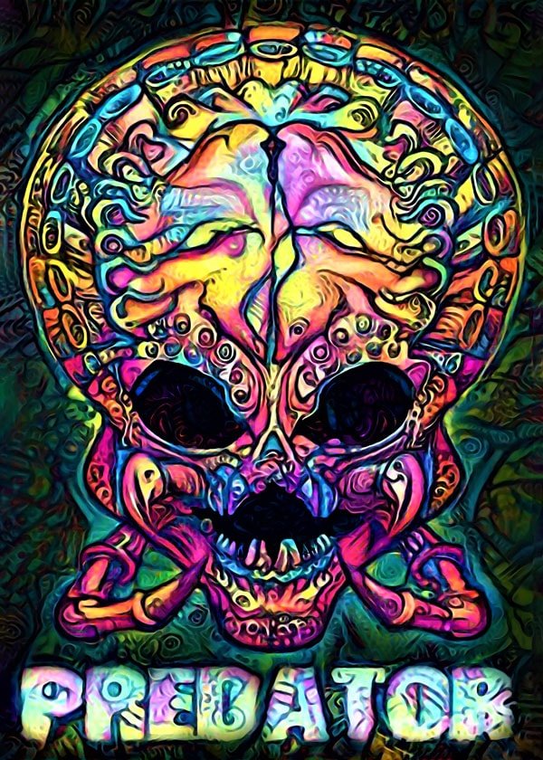 Plakat, PsychoSkull, Predator, Alien Obcy, 70x100 cm