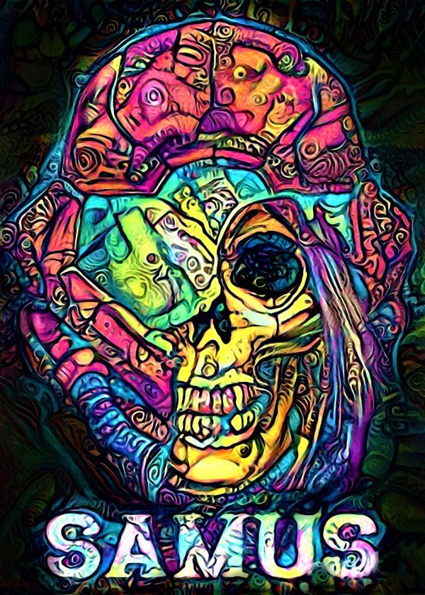 Plakat, PsychoSkulls, Samus, Metroid, 42x59,4 cm