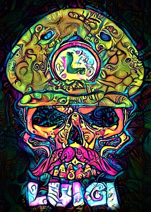 Plakat, PsychoSkulls, Luigi, Mario Nintendo, 40x50 cm
