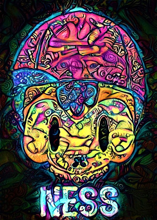 Plakat, PsychoSkulls, Ness, Earthbound, 59,4x84,1 cm