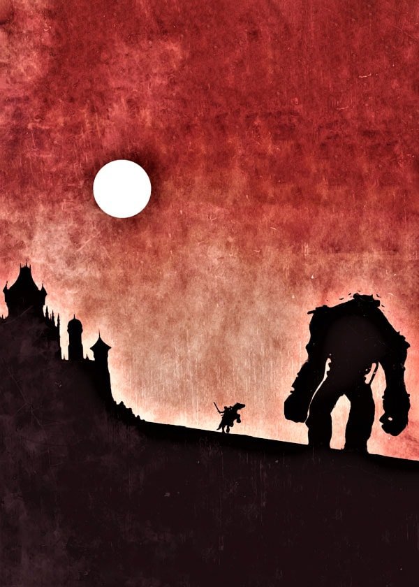 Plakat, Shadow of the Colossus Vintage Poster, 50x70 cm
