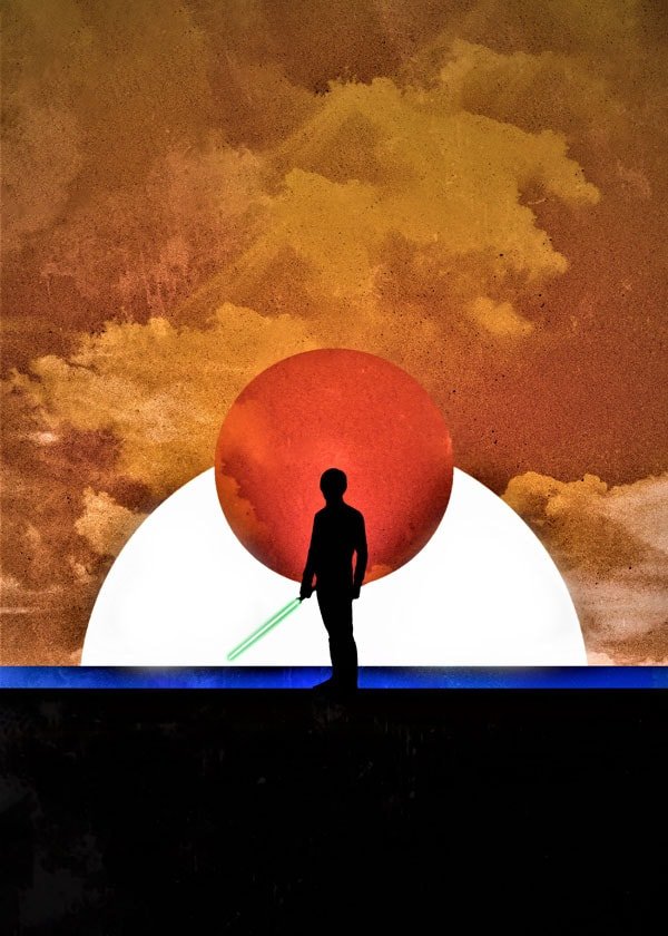 Plakat, Sol Lunaris - Luke Skywalker, Gwiezdne Wojny Star Wars, 59,4x84,1 cm