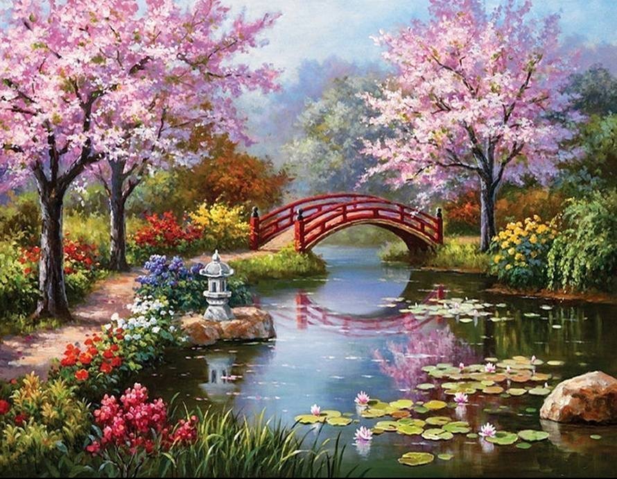 Haft Diamentowy Wiosenny Relaks 30x40 cm