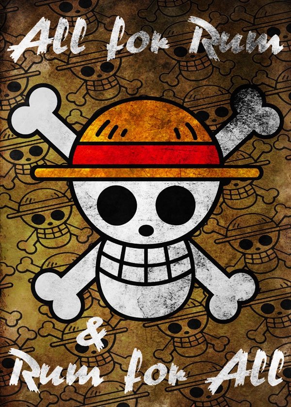 Plakat, One Piece - All for Rum Rum for All, 50x70 cm