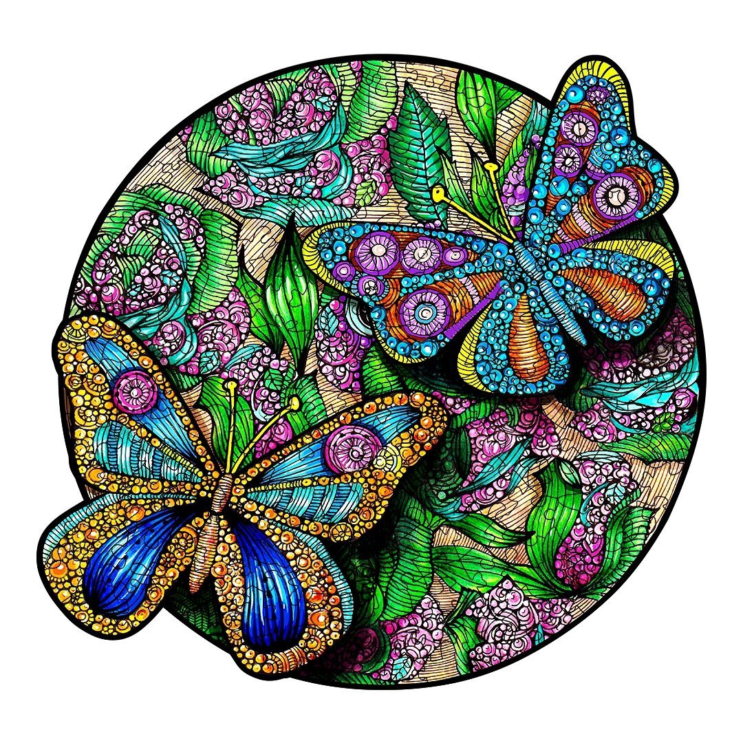 Drewniane Puzzle Puzzle Drewniane PIĘKNE MOTYLE L