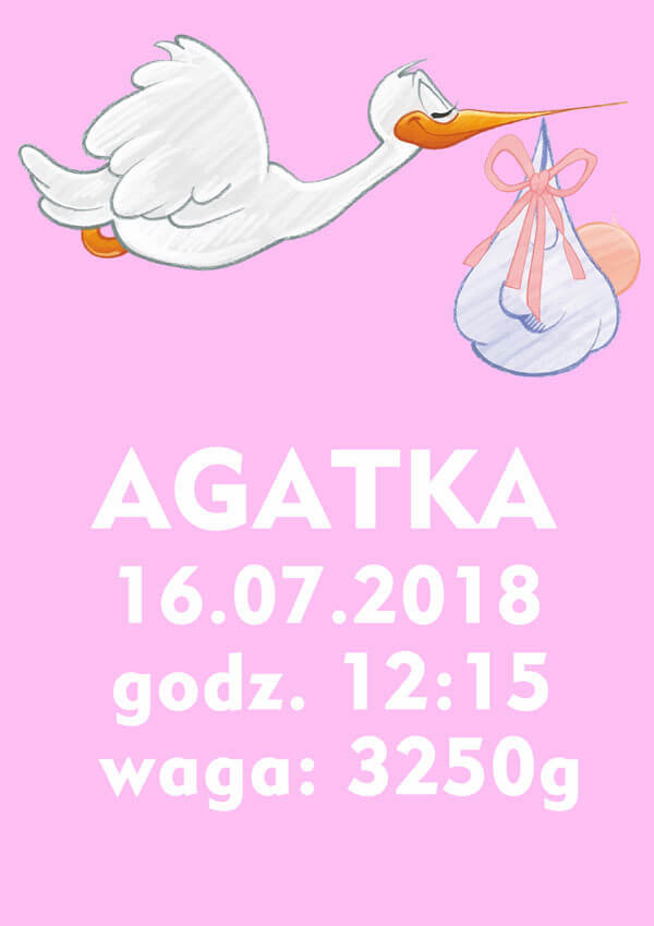 Plakat, Metryczka dla dziewczynki, 70x100 cm