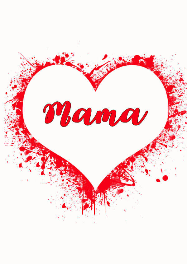 Plakat, Mama, serce, 50x70 cm