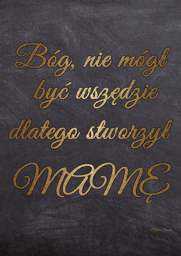 Plakat, Bóg stworzył mamę, 29,7x42 cm